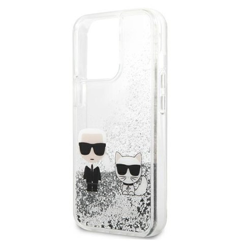 Karl Lagerfeld KLHCP13LGKCS 13 Pro / 136,1" srebrny/silver hardcase Liquid Glitter Karl&Choupette