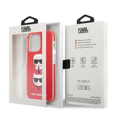 Karl Lagerfeld KLHCP13LTPE2TR iPhone 13Pro / 13 6,1" hardcase czerwony/red Karl&Choupette Head