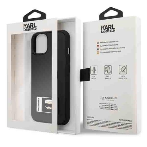 Karl Lagerfeld KLHCP13M3DKPK iPhone 13 / 14 / 15 6,1" czarny/black hardcase Ikonik Patch