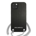 Karl Lagerfeld KLHCP13MPMK iPhone 13 / 14 / 15 6,1" hardcase czarny/black Leather Textured and Chain