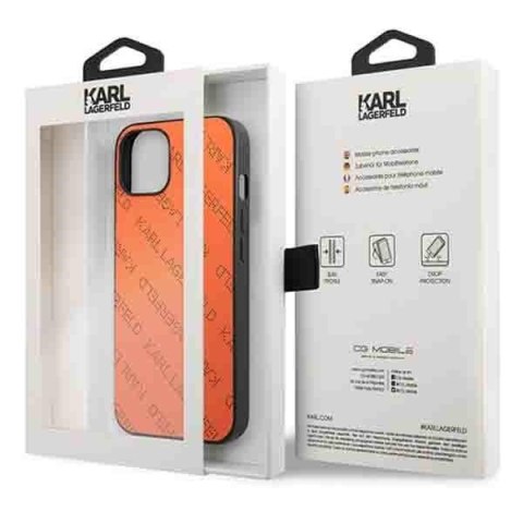 Karl Lagerfeld KLHCP13MPTLO iPhone 13/ 14 / 15 6,1" hardcase pomarańczowy/orange Perforated Allover