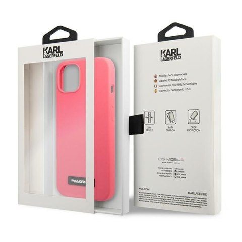 Karl Lagerfeld KLHCP13MSLMP1PI iPhone 13 / 14 / 15 6,1" hardcase fuksja/fuchsia Silicone Plaque