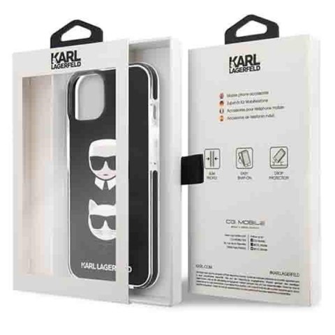 Karl Lagerfeld KLHCP13MTPE2TK iPhone 13/ 14 / 15 6,1" hardcase czarny/black Karl&Choupette Head