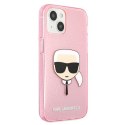 Karl Lagerfeld KLHCP13SKHTUGLP iPhone13 mini 5,4" różowy/pink hardcase Glitter Karl`s Head