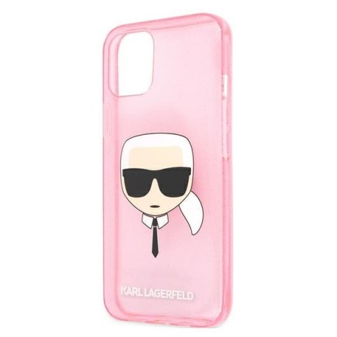 Karl Lagerfeld KLHCP13SKHTUGLP iPhone13 mini 5,4" różowy/pink hardcase Glitter Karl`s Head