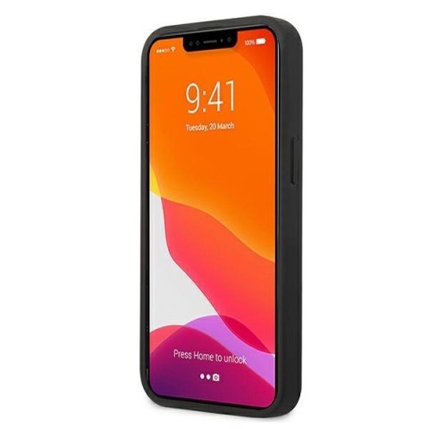 Karl Lagerfeld KLHCP13SPKMB iPhone 13mini 5,4" niebieski/blue hardcase Leather Ikonik Karl`s Head Metal