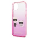 Karl Lagerfeld KLHCP13STGKCP iPhone 13mini 5,4" hardcase różowy/pink Gradient Ikonik Karl & Choupette
