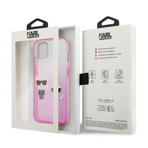 Karl Lagerfeld KLHCP13STGKCP iPhone 13mini 5,4" hardcase różowy/pink Gradient Ikonik Karl & Choupette