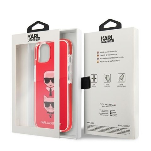 Karl Lagerfeld KLHCP13STPE2TR iPhone 13mini 5,4" hardcase czerwony/red Karl&Choupette Head