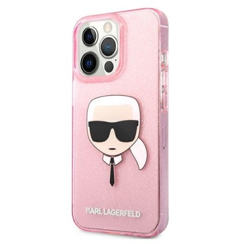 Karl Lagerfeld KLHCP13XKHTUGLP iPhone 13Pro Max 6,7" różowy/pink hardcase Glitter Karl`s Head