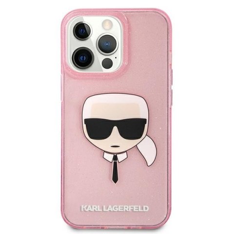 Karl Lagerfeld KLHCP13XKHTUGLP iPhone 13Pro Max 6,7" różowy/pink hardcase Glitter Karl`s Head