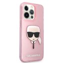 Karl Lagerfeld KLHCP13XKHTUGLP iPhone 13Pro Max 6,7" różowy/pink hardcase Glitter Karl`s Head