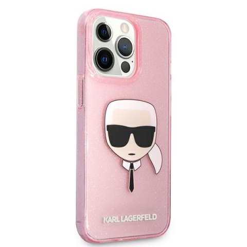 Karl Lagerfeld KLHCP13XKHTUGLP iPhone 13Pro Max 6,7" różowy/pink hardcase Glitter Karl`s Head
