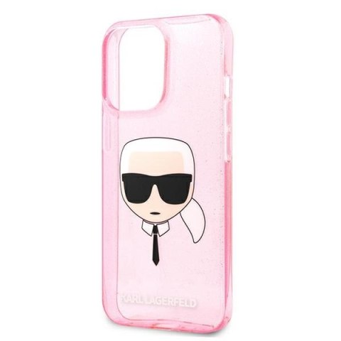 Karl Lagerfeld KLHCP13XKHTUGLP iPhone 13Pro Max 6,7" różowy/pink hardcase Glitter Karl`s Head