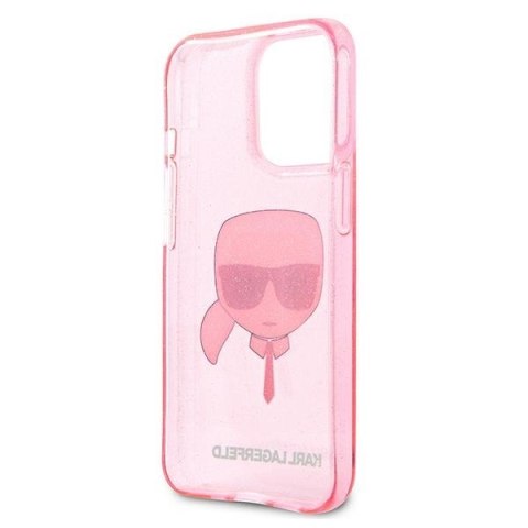 Karl Lagerfeld KLHCP13XKHTUGLP iPhone 13Pro Max 6,7" różowy/pink hardcase Glitter Karl`s Head