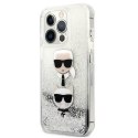 Karl Lagerfeld KLHCP13XKICGLS iPhone 13Pro Max 6,7" srebrny/silver hardcase Liquid Glitter Karl&Choupette Head