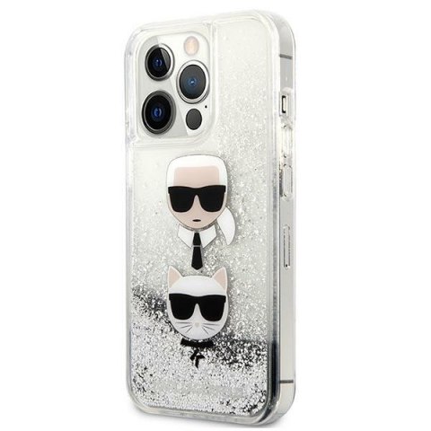 Karl Lagerfeld KLHCP13XKICGLS iPhone 13Pro Max 6,7" srebrny/silver hardcase Liquid Glitter Karl&Choupette Head