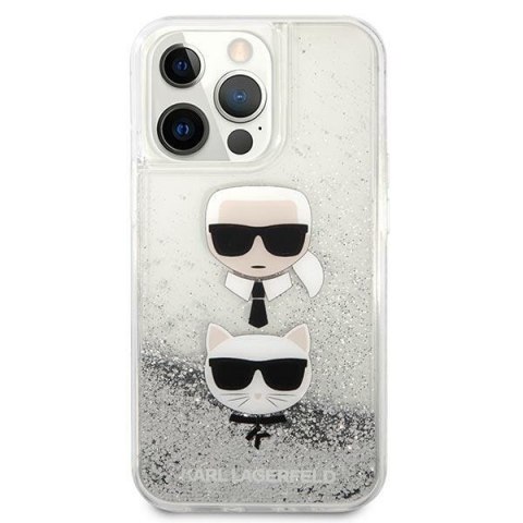 Karl Lagerfeld KLHCP13XKICGLS iPhone 13Pro Max 6,7" srebrny/silver hardcase Liquid Glitter Karl&Choupette Head
