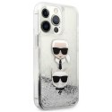 Karl Lagerfeld KLHCP13XKICGLS iPhone 13Pro Max 6,7" srebrny/silver hardcase Liquid Glitter Karl&Choupette Head