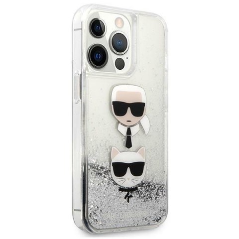 Karl Lagerfeld KLHCP13XKICGLS iPhone 13Pro Max 6,7" srebrny/silver hardcase Liquid Glitter Karl&Choupette Head