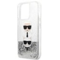 Karl Lagerfeld KLHCP13XKICGLS iPhone 13Pro Max 6,7" srebrny/silver hardcase Liquid Glitter Karl&Choupette Head