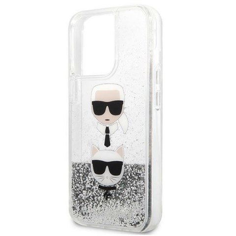 Karl Lagerfeld KLHCP13XKICGLS iPhone 13Pro Max 6,7" srebrny/silver hardcase Liquid Glitter Karl&Choupette Head