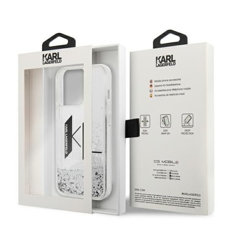 Karl Lagerfeld KLHCP14LLBKLCS iPhone 14Pro 6,1" srebrny/silver hardcase Liquid Glitter Big KL