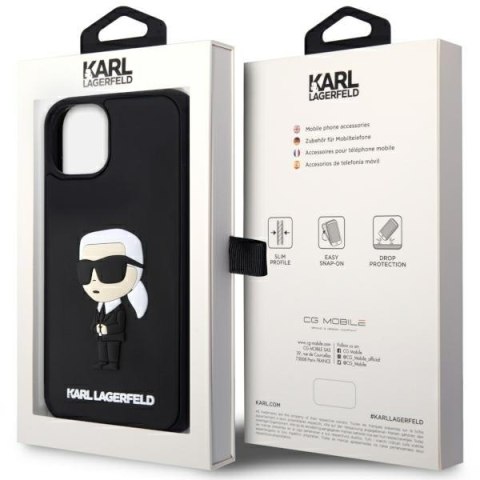 Karl Lagerfeld KLHCP14M3DRKINK iPhone 14Plus / 15 Plus 6.7" czarny/black hardcase Rubber Ikonik 3D