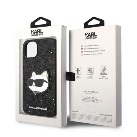 Karl Lagerfeld KLHCP14MG2CPK iPhone 14 Plus / 15 Plus 6,7" czarny/black hardcase Glitter Choupette Patch
