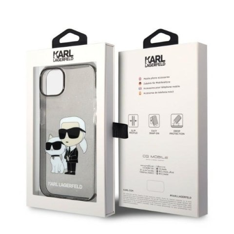 Karl Lagerfeld KLHCP14MHNKCTGK iPhone 14 Plus / 15 Plus 6,7" czarny/black hardcase Glitter Karl&Choupette