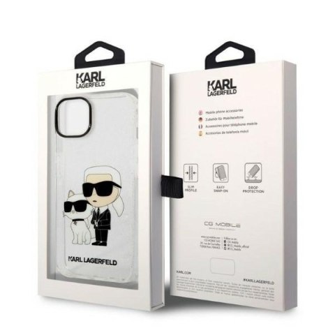 Karl Lagerfeld KLHCP14MHNKCTGT iPhone 14Plus / 15 Plus 6,7" transparent hardcase Gliter Karl&Choupette