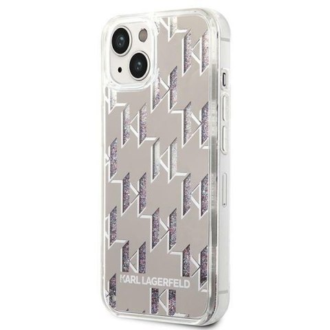Karl Lagerfeld KLHCP14MLMNMS iPhone 14 Plus / 15 Plus 6,7" hardcase srebrny/silver Liquid Glitter Monogram