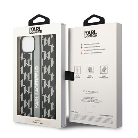 Karl Lagerfeld KLHCP14MPGKLSKG iPhone 14 Plus / 15 Plus 6,7" hardcase szary/grey Monogram Stripe