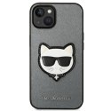 Karl Lagerfeld KLHCP14MSAPCHG iPhone 14 Plus / 15 Plus 6,7" hardcase srebrny/silver Saffiano Choupette Head Patch