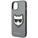 Karl Lagerfeld KLHCP14MSAPCHG iPhone 14 Plus / 15 Plus 6,7" hardcase srebrny/silver Saffiano Choupette Head Patch
