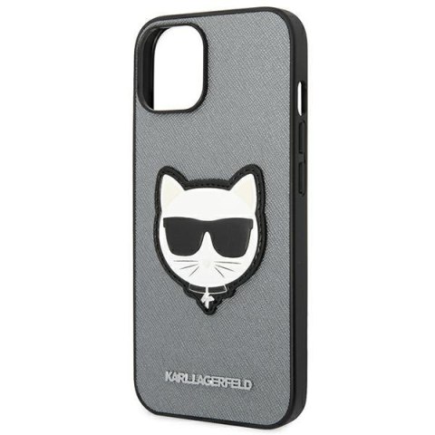 Karl Lagerfeld KLHCP14MSAPCHG iPhone 14 Plus / 15 Plus 6,7" hardcase srebrny/silver Saffiano Choupette Head Patch