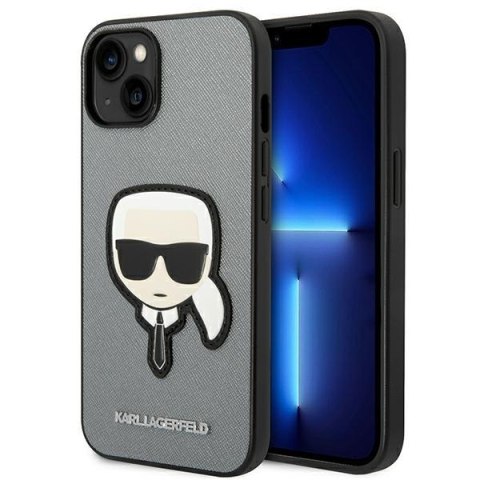 Karl Lagerfeld KLHCP14MSAPKHG iPhone 14 Plus / 15 Plus 6,7" srebrny/silver hardcase Saffiano Karl`s Head Patch