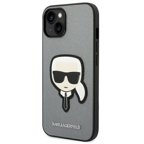 Karl Lagerfeld KLHCP14MSAPKHG iPhone 14 Plus / 15 Plus 6,7" srebrny/silver hardcase Saffiano Karl`s Head Patch