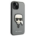 Karl Lagerfeld KLHCP14MSAPKHG iPhone 14 Plus / 15 Plus 6,7" srebrny/silver hardcase Saffiano Karl`s Head Patch