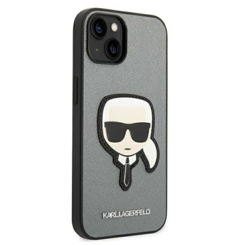 Karl Lagerfeld KLHCP14MSAPKHG iPhone 14 Plus / 15 Plus 6,7" srebrny/silver hardcase Saffiano Karl`s Head Patch