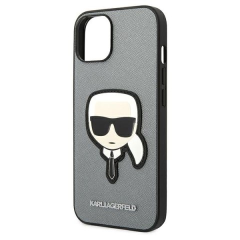 Karl Lagerfeld KLHCP14MSAPKHG iPhone 14 Plus / 15 Plus 6,7" srebrny/silver hardcase Saffiano Karl`s Head Patch
