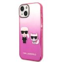 Karl Lagerfeld KLHCP14MTGKCP iPhone 14 Plus / 15 Plus 6,7" hardcase różowy/pink Gradient Ikonik Karl & Choupette
