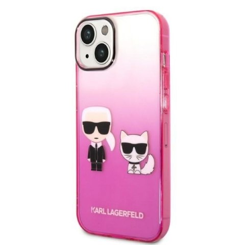 Karl Lagerfeld KLHCP14MTGKCP iPhone 14 Plus / 15 Plus 6,7" hardcase różowy/pink Gradient Ikonik Karl & Choupette