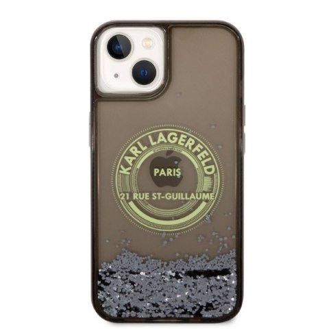 Karl Lagerfeld KLHCP14SLCRSGRK iPhone 14 / 15 / 13 6,1" czarny/black hardcase Liquid Glitter RSG