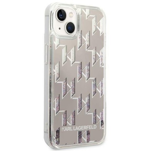 Karl Lagerfeld KLHCP14SLMNMS iPhone 14 / 15 / 13 6,1" hardcase srebrny/silver Liquid Glitter Monogram