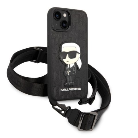 Karl Lagerfeld KLHCP14SSTKMK iPhone 14 / 15 / 13 6,1" czarny/black hardcase Monogram Ikonik Patch