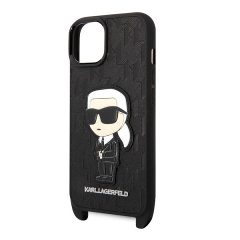 Karl Lagerfeld KLHCP14SSTKMK iPhone 14 / 15 / 13 6,1" czarny/black hardcase Monogram Ikonik Patch