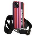 Karl Lagerfeld KLHCP14SSTSTP iPhone 14 / 15 / 13 6,1" hardcase różowy/pink Color Stripes Strap