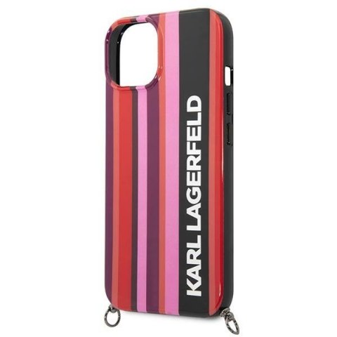 Karl Lagerfeld KLHCP14SSTSTP iPhone 14 / 15 / 13 6,1" hardcase różowy/pink Color Stripes Strap