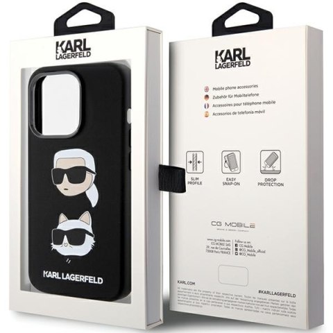 Karl Lagerfeld KLHCP15LSDHKCNK iPhone 15Pro 6.1" czarny/black Silicone Karl&Choupette Head